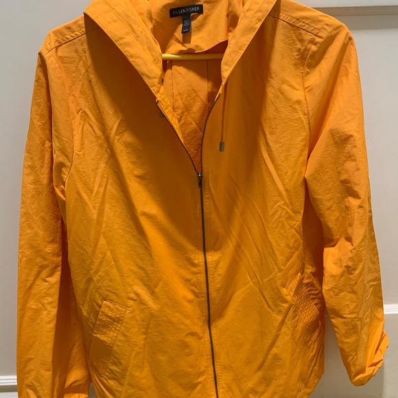 Eileen Fisher Jackets & Blazers - Eileen Fisher orange rain jacket with hood